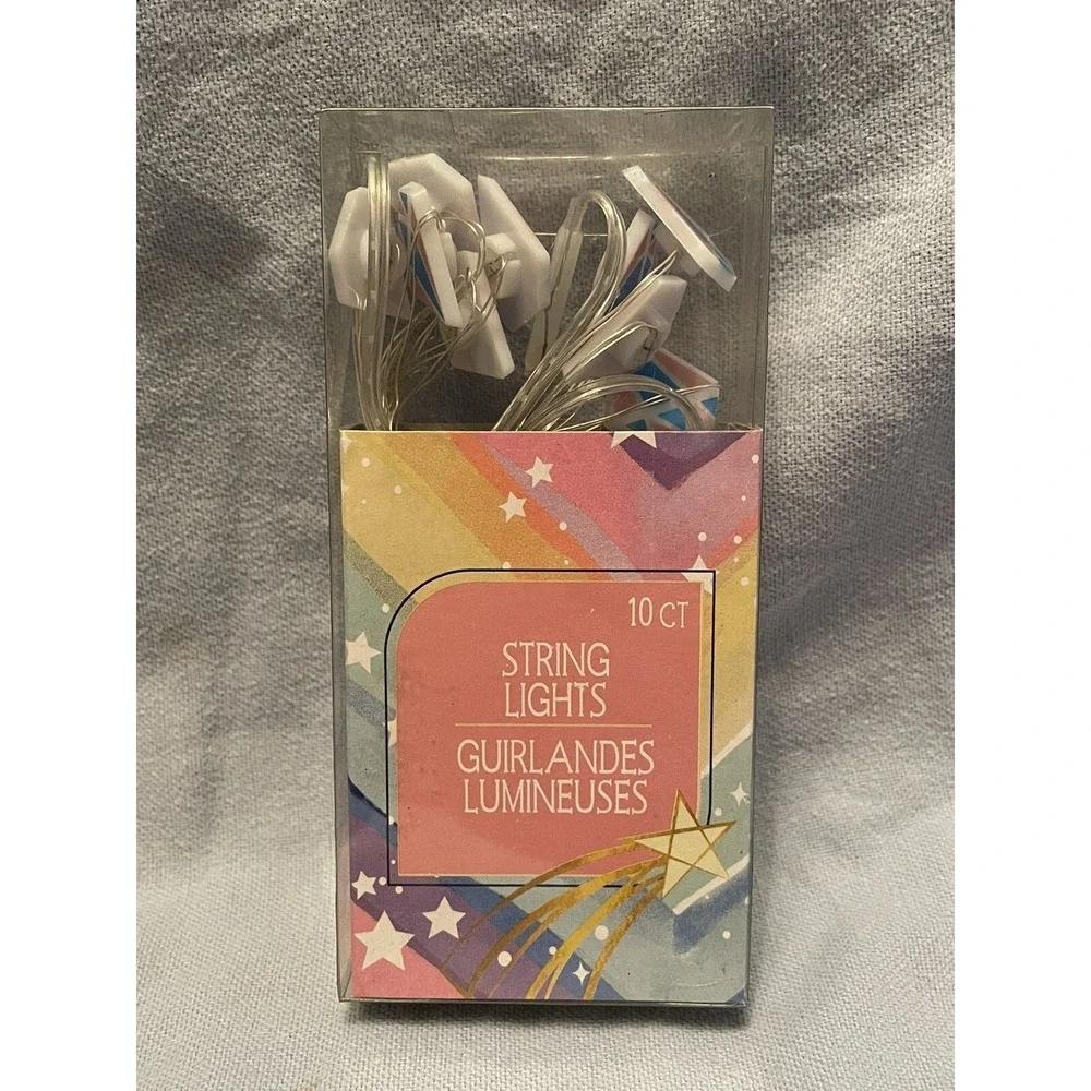 NEW Diamond Blue Pink White String‎ of White LED Fairy Lights 10 Count 3.6 Feet